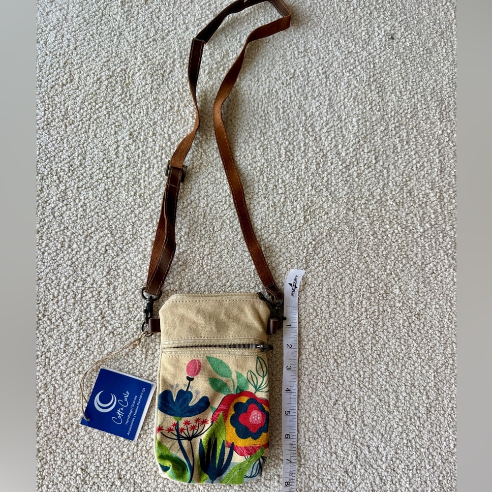 NWT Cottn Curls Canvas Bag with Floral Print